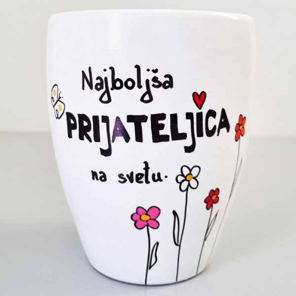 Lonec z ročno poslikavo Najboljša prijateljica